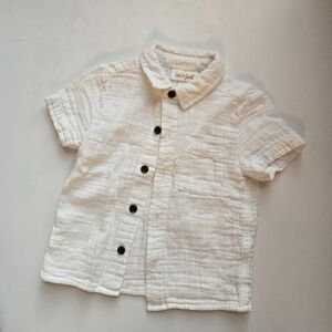 Cat & Jack Kids White Button-Down Gauze Shirt 18M